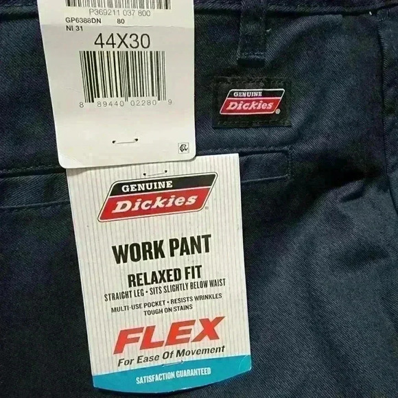 Dickies Mens Work Pants Relaxed Fit Straight Leg Flat Front Flex Pant Dark Navy - Picture 10 of 11